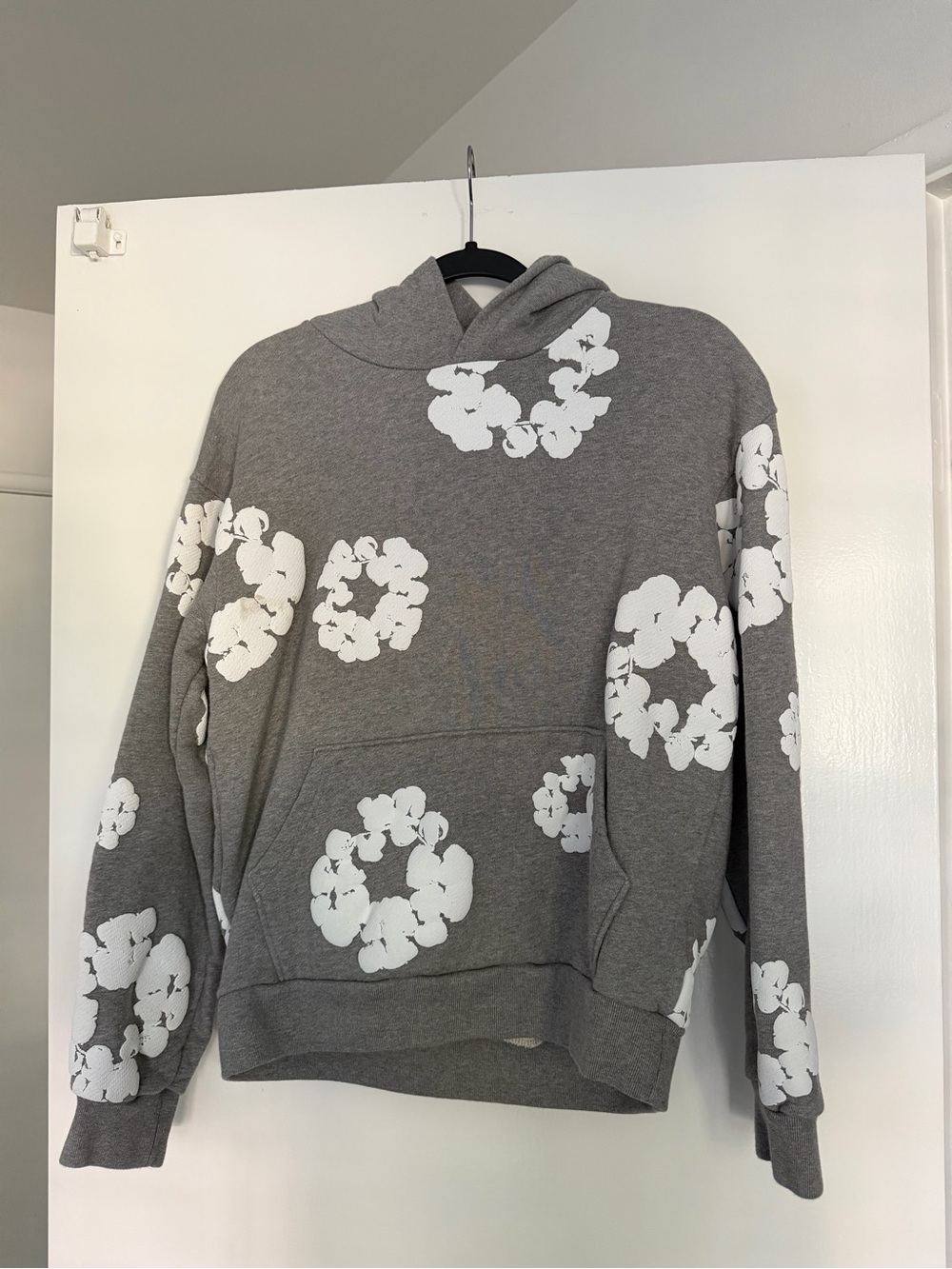 Denim Tears Grey Cotton Wreath Hoodie Made in Portugal Size M